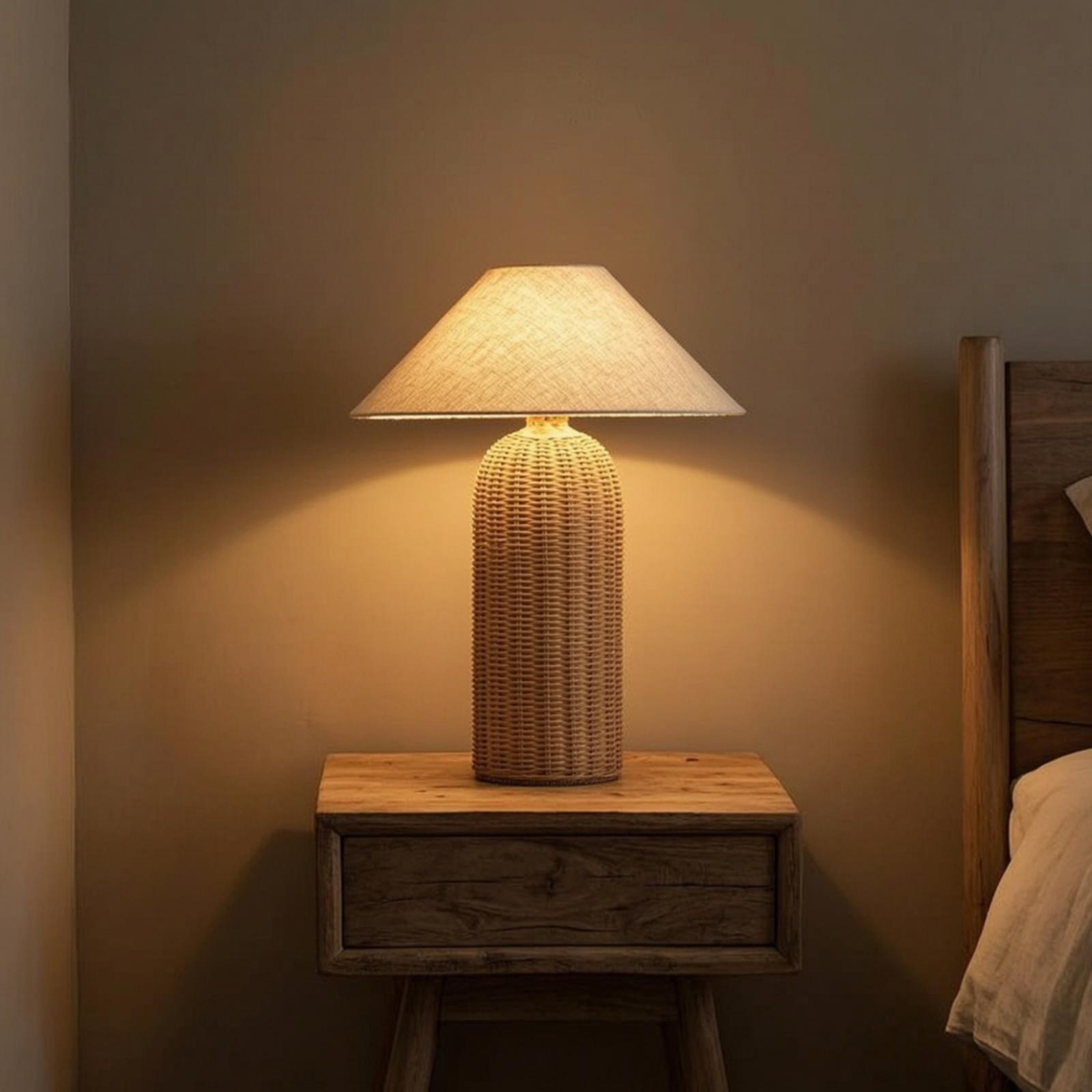 Decor Lighting Table Lamps - Настольная лампа с основанием из ротанга