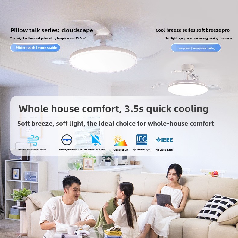 Decor Lighting Fans - Простой потолочный вентилятор с подсветкой, домашняя