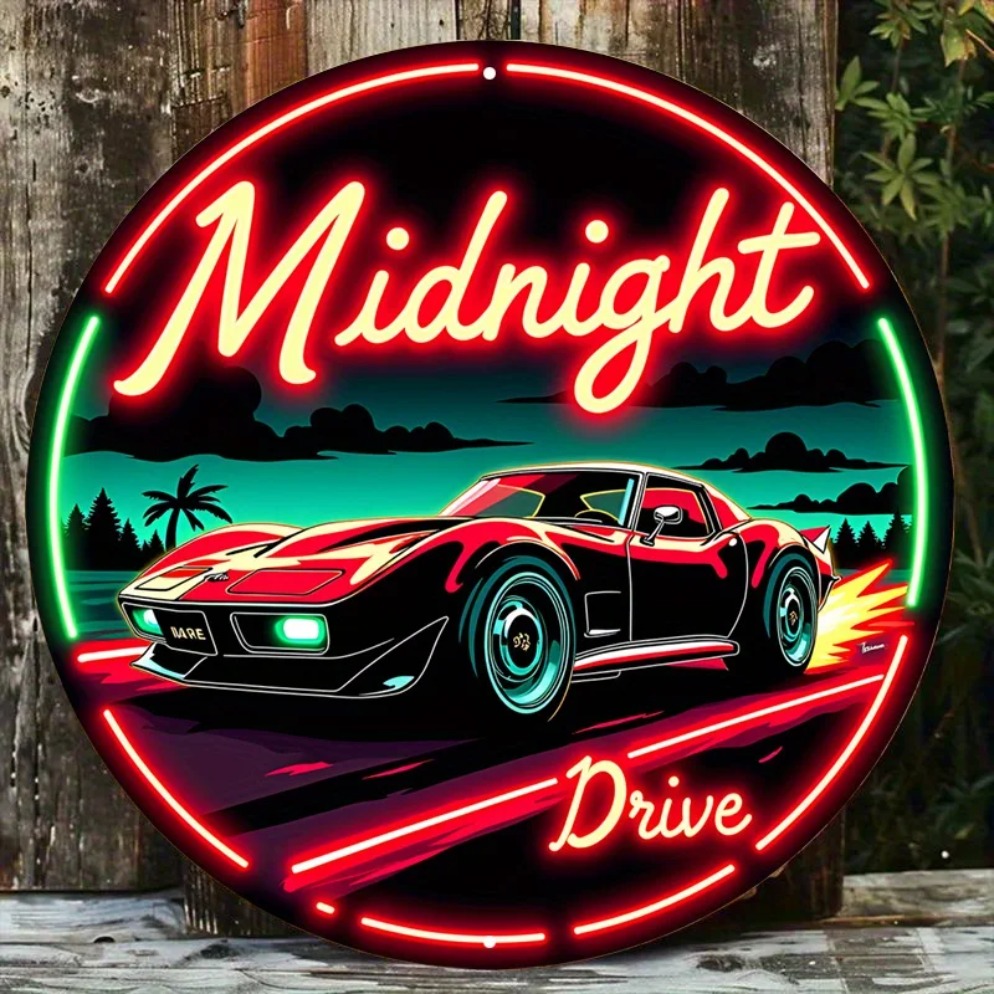 Lighting Decoration Ideas - Винтажный неоновый автомобильный знак Midnight Drive