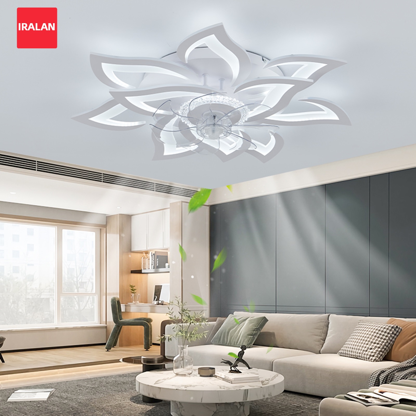 Decor Lighting Fans - Потолочный вентилятор с цветком и освещением,