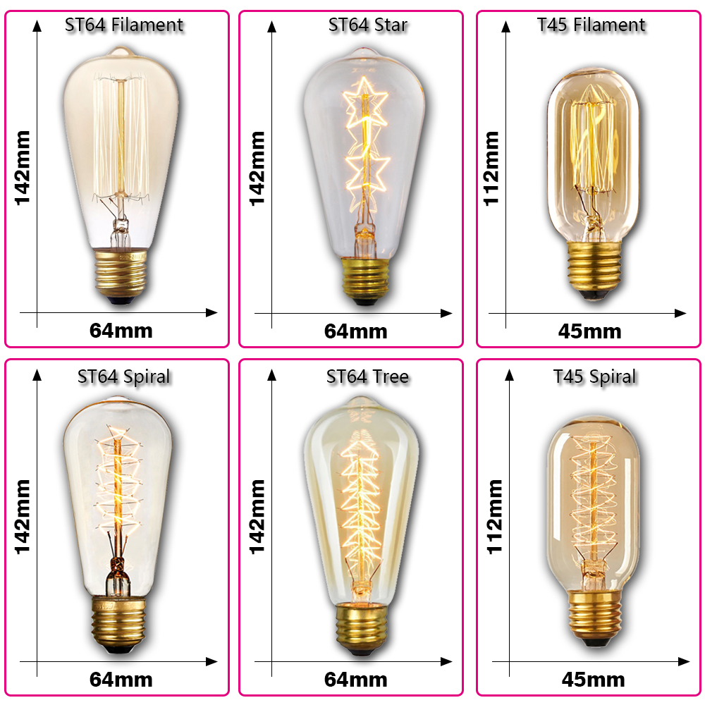 Ретро лампочка Эдисона E27 40  – обзор и цена Lighting Decoration Ideas